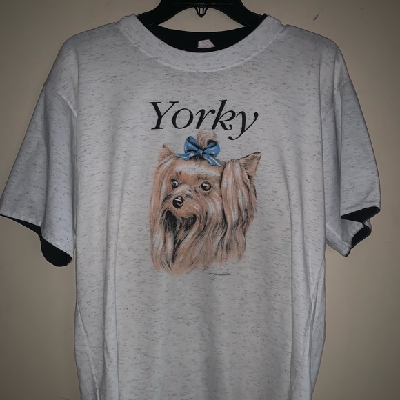 faboo Tops - Vintage 1991 Yorky dog t shirt single stitch